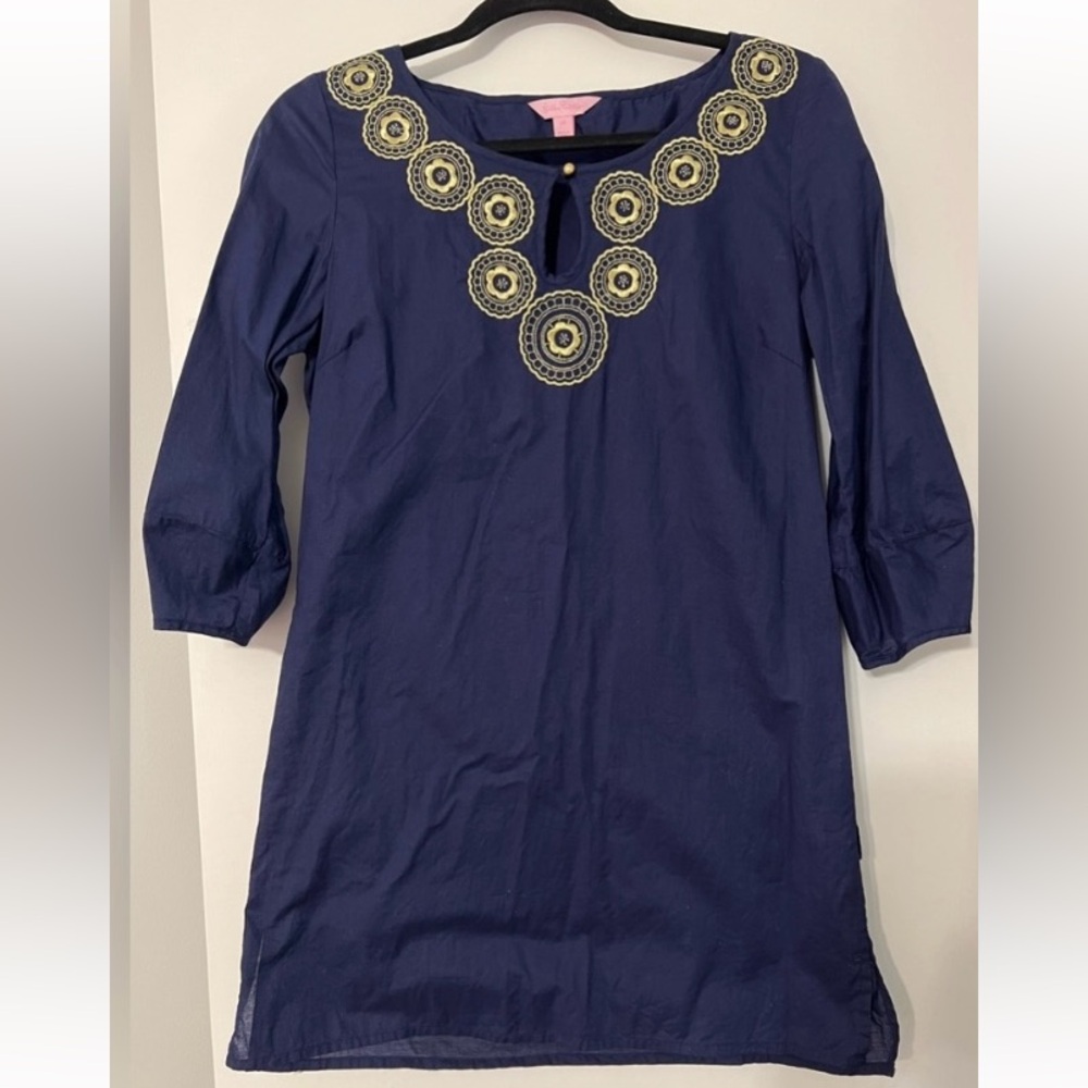 Lilly Pulitzer Embroidered Beach Coverup Tunic Top sz XS